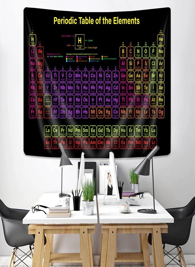 Uokiuki Blacklight Tapestry Periodic Table of Elements UV Reactive Chemistry Chart Educational Wall Hanging for Bedroom Classroom Living Room Dorm 40 X 28 Inch - Image 2